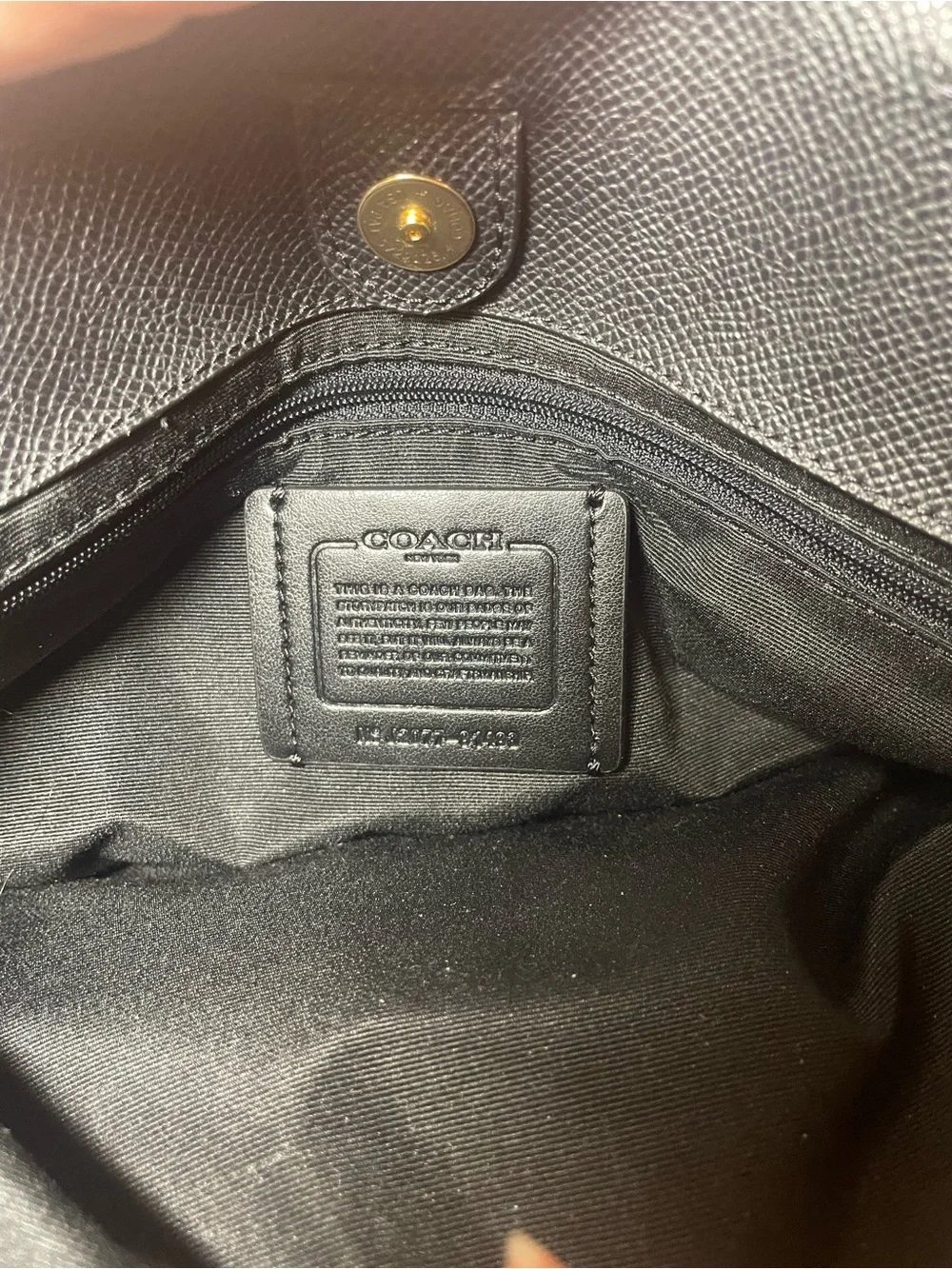 Coach Black Saffiano-Style Dome Satchel with Gold Hardware